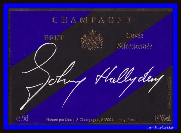 ETIQUETTE CHAMPAGNE JOHNNY HALLYDAY - 1943 - 2017