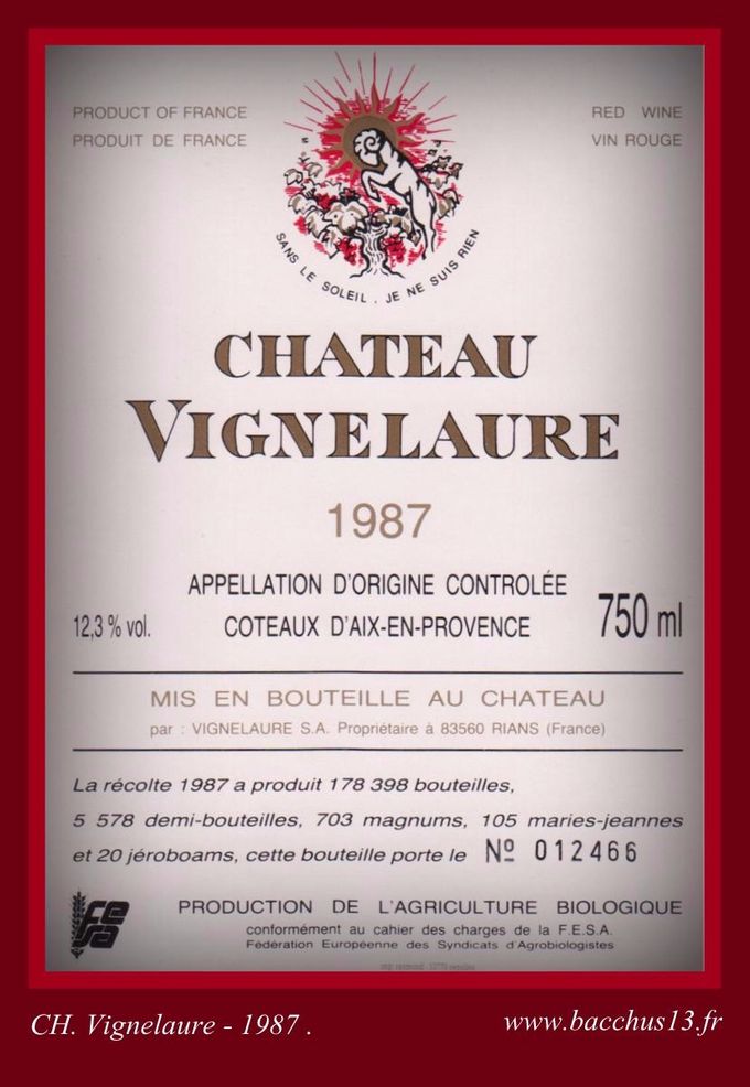 CH. Vignelaure - 1987 -