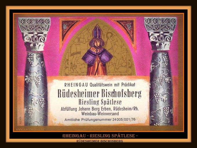  RHEINGAU -RIESLING SPÄTLESE - RÜDESHEIMER BICHOFSBERG -