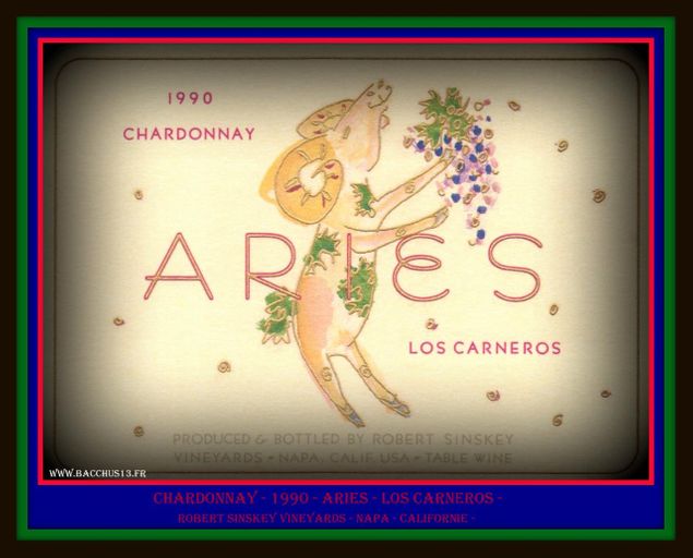 CHARDONNAY - 1990 - ARIES -  LOS CARNEROS - ROBERT SINSKEY VINEYARDS -  NAPA - CALIFORNIE -