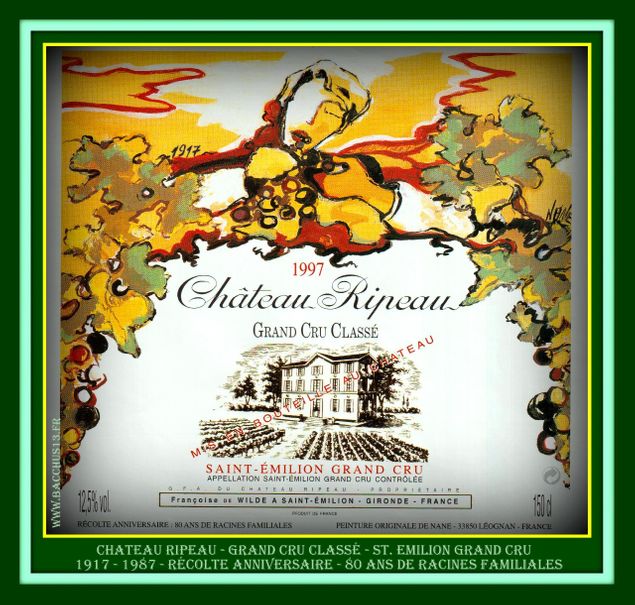 Chateau Ripeau - 1997 - ST.EMILION GRAND CRU CLASSé - 1917 - 1997 - Cuvée Commémorative - 80 ANS de Racines Familiales - Artiste - Nane -