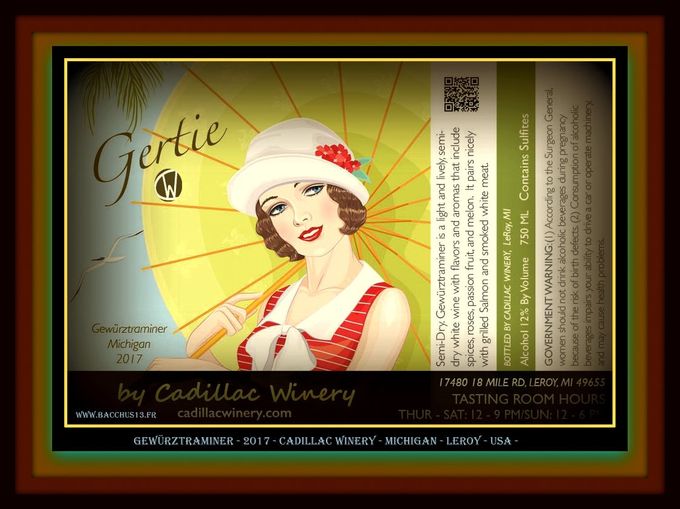 Gewurztraminer - 2017 - Gertie by Cadillac WInery - Leroy - Michigan - 