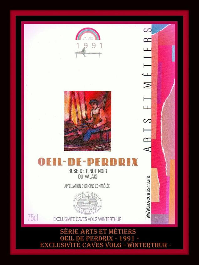 Oeil de Perdrix - 1991 - Orsat - Rosé de Pinot Noir du Valais - Exclusivité Caves Volg - Winterthur - Suisse 