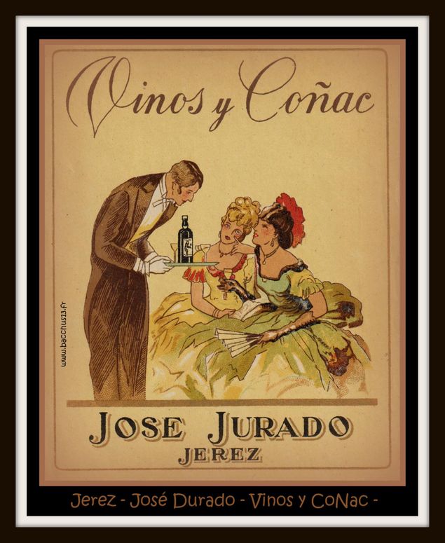  Ancienne étiquette de Jerez - José Jurando - Vins et Cognac - Espagne - 