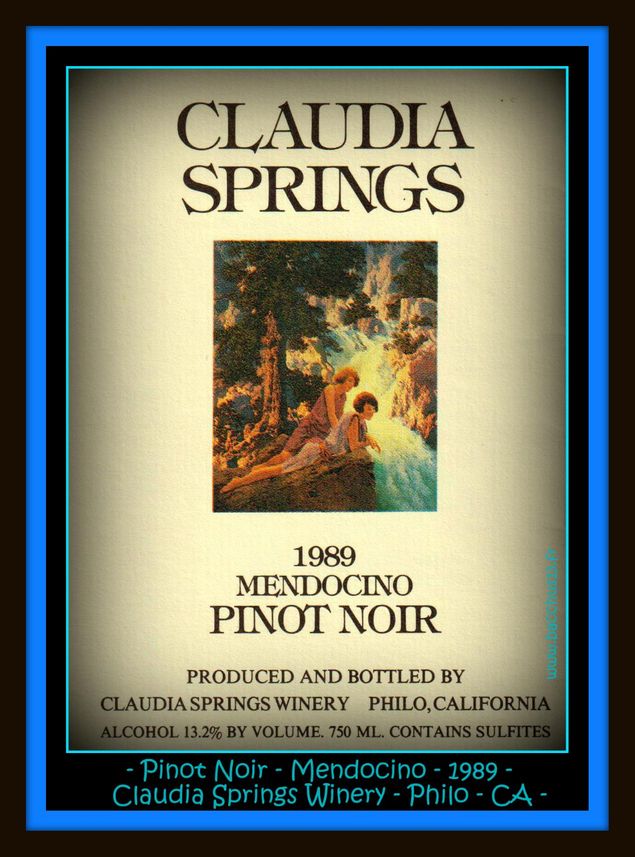 - Pinot Noir - Mendocino - Claudia Springs Winery - Philo - Californie - 