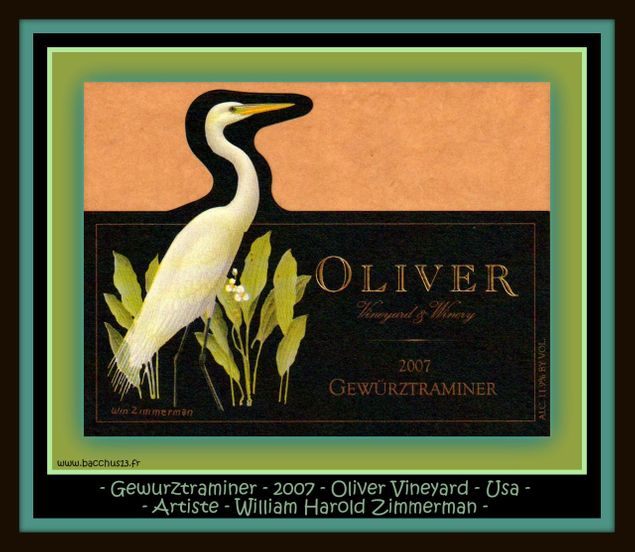  Gewurztraminer - 2007 - Oliver Vineyard - Indiana - Usa - Illustration de William Harold Zimmerman - 