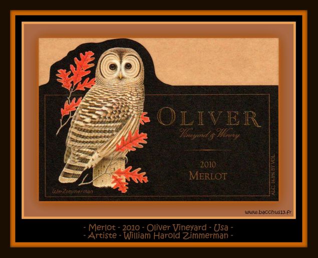  Merlot - 2010 - Oliver Vineyard - Indiana - Usa - Illustration de William Harold Zimmerman - 
