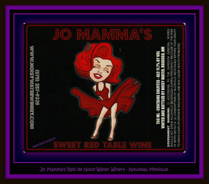 Sweet Red Table wine - Jo Mamma's de Noisy Water Winery au Nouveau Mexique 